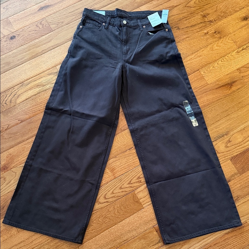 GAP Women's Brown, baggy mid rise Wide Leg Jeans